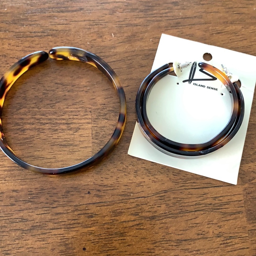 Tortoise (faux) Bracelet and Earrings